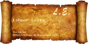Lohner Erika névjegykártya